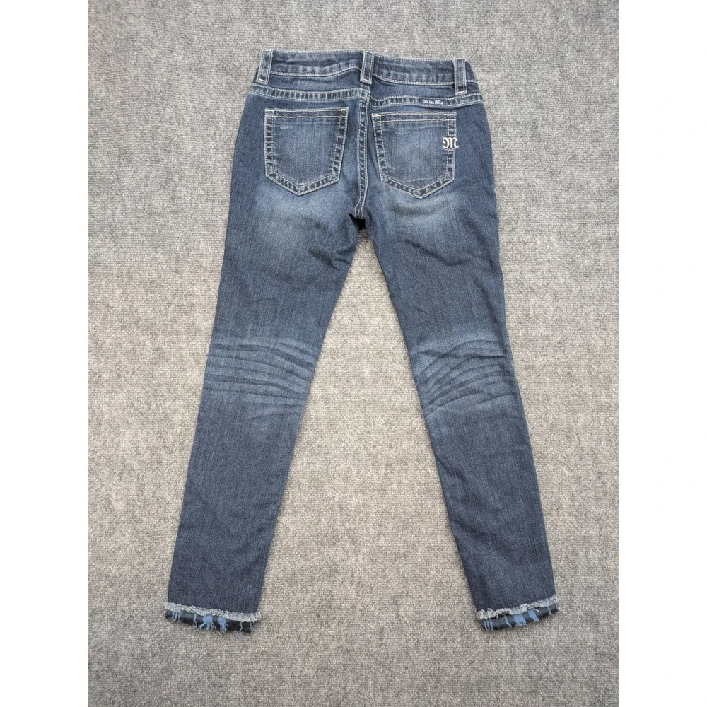 Miss Me Girls‎ Size 14 Blue Denim Ankle Skinny Patchwork Jeans Preppy Fall